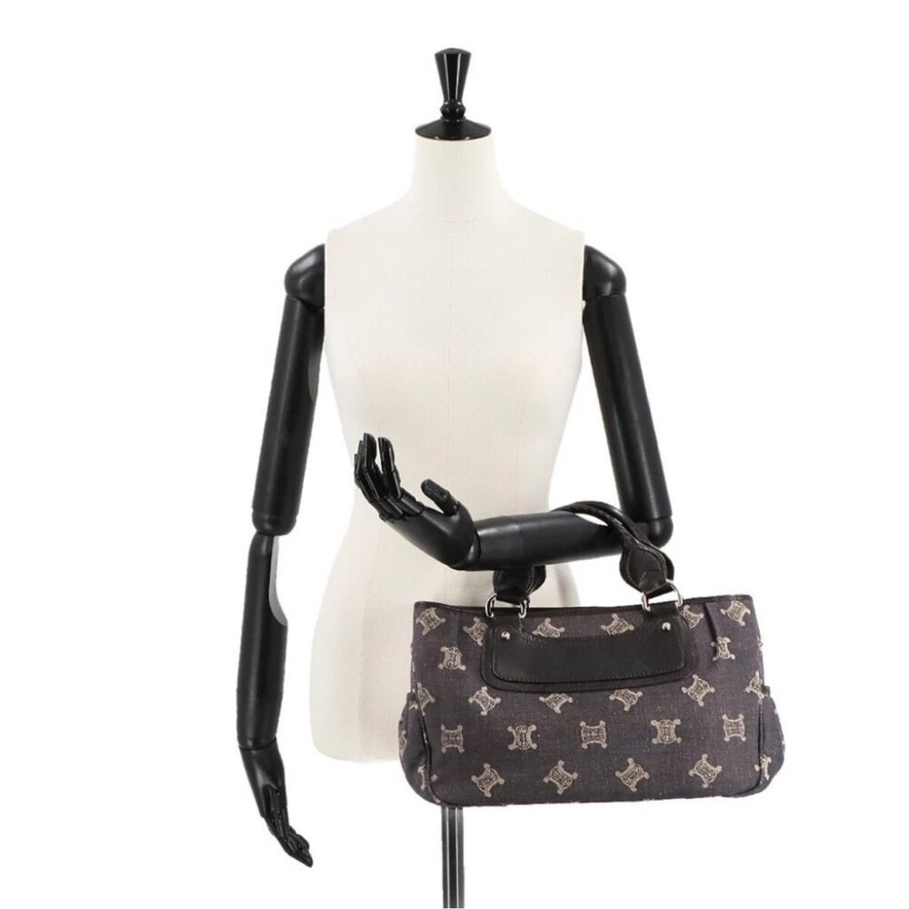 EUC Celine Black/Charcoal Gray Denim & Leather Macadam Boogie Bag